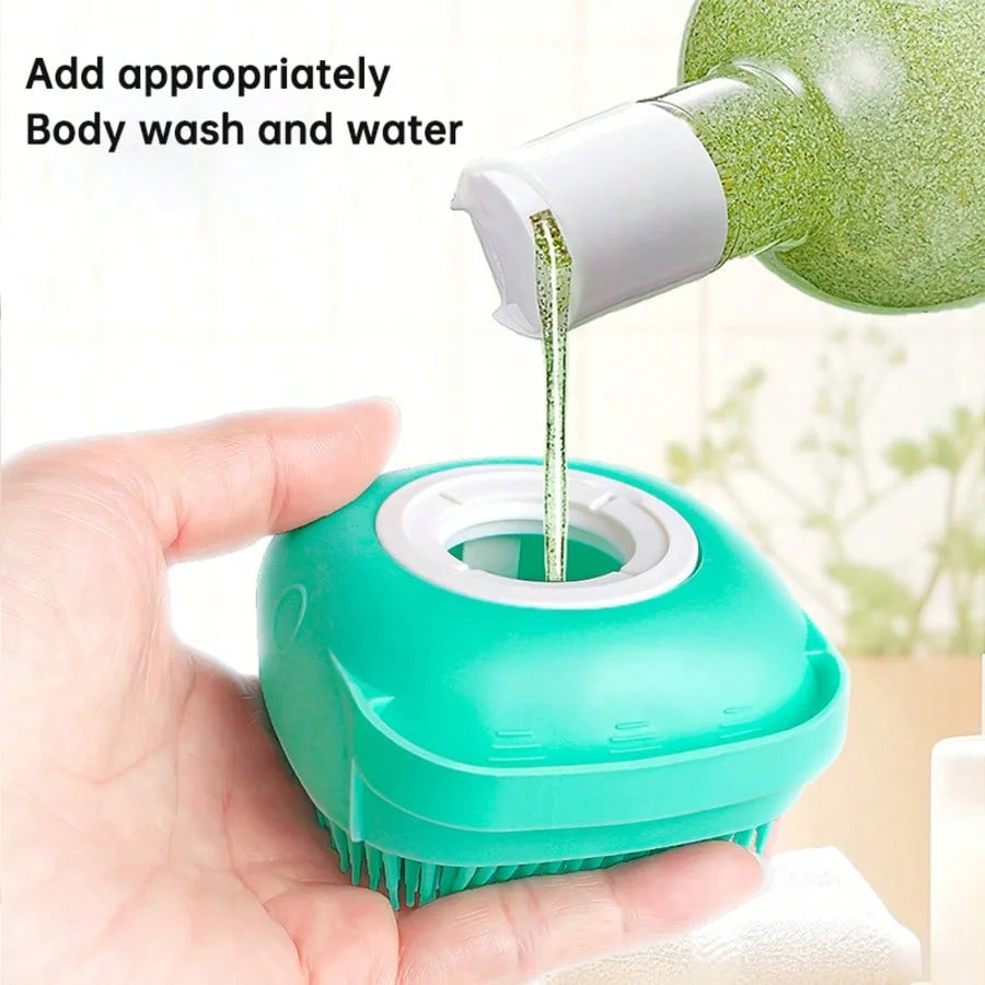 Pet Bath Brush With Soap Dispenser, Lettuce Pets Bath Brush, Lettuce Pets Bathing Brushs Dogs, Dog Pet Bathings Brushs With Soap