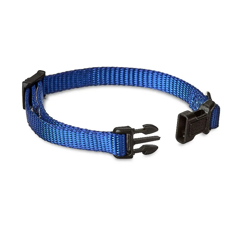 Solid Polyester Adjustable Dog Collar, Blue, XS