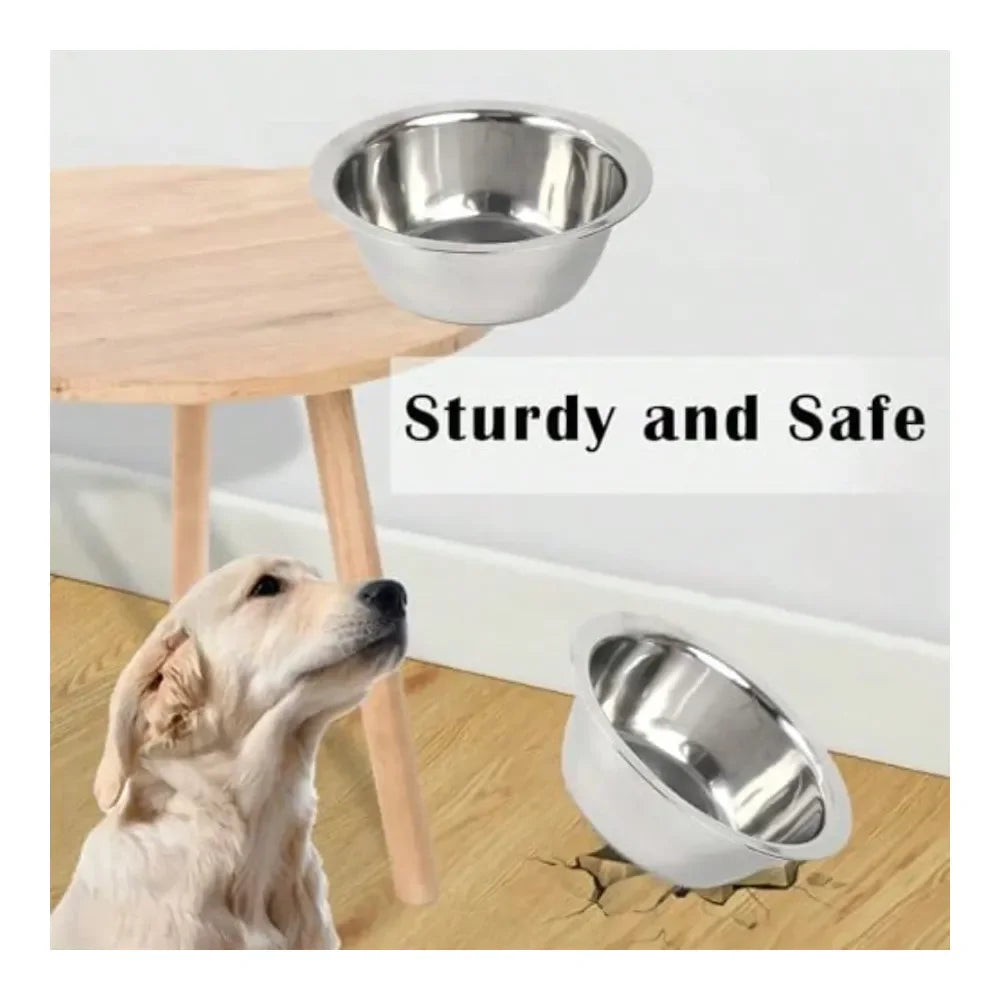 4 Pack Stainless Steel Dog Bowls 8 Inch Basic Metal Dog Bowls Food And Water Dish For Small Large Dogs