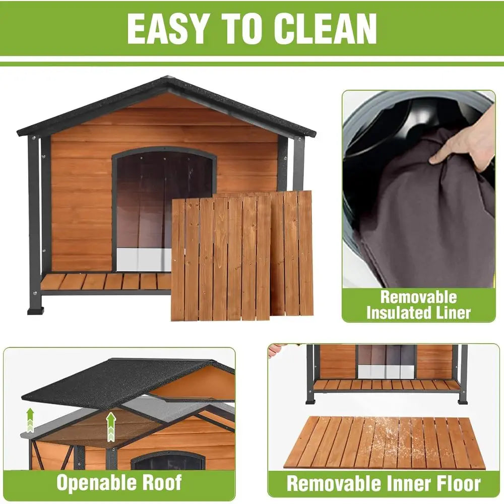 Extra Large Heated Dog House for Outside XL Insulated Dog House Outdoor Weatherproof Dog Kennel with Thermostat-Controlled Heati