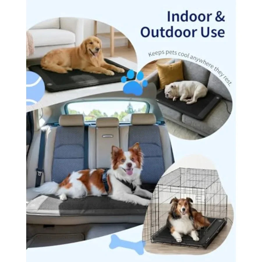 Indoor electric dog cooling mat 30x24 PVC surface gray 3 cooling levels non-slip no water or refrigeration needed for pets