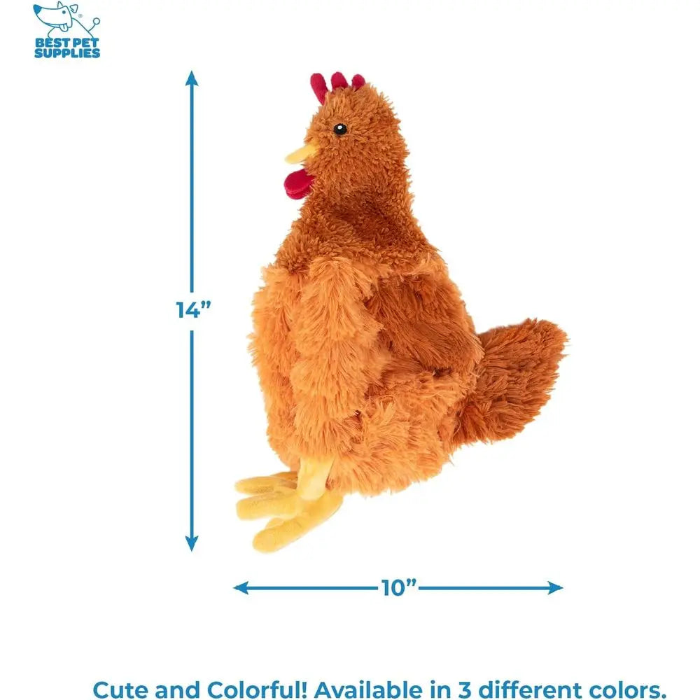 Interactive Squeaky Dog Chew Toy, Ideal for Small, Medium & Large Dogs, and Pet Lovers - Crinkle Chicken (Brown), Large