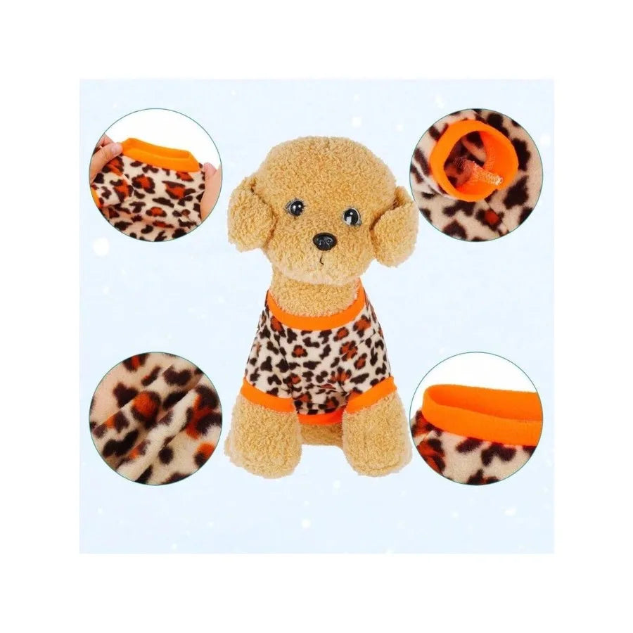4 Pieces Dog Fleece Sweaters Puppy Warm Sweatshirt Soft Fleece Dog Pajamas Puppy Clothes Winter Outfits For Small Dogs