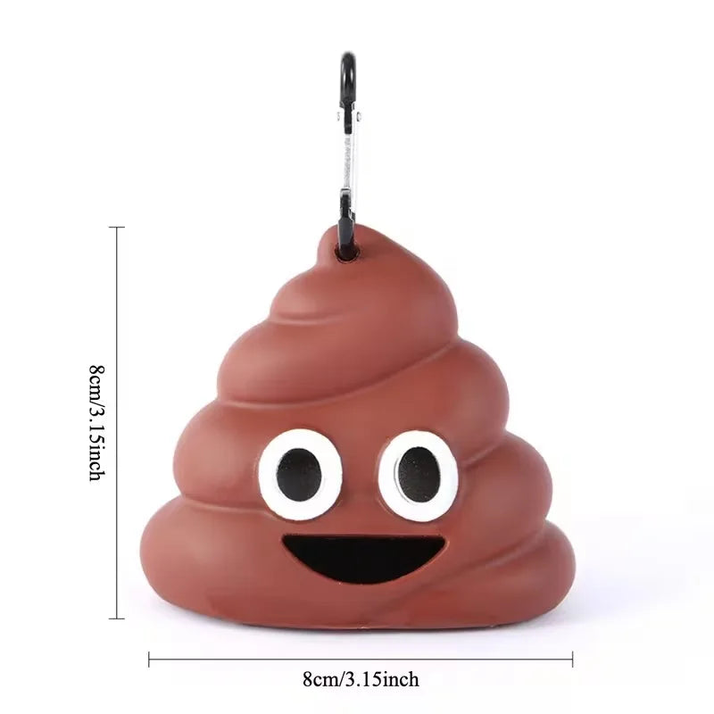 Cute Poop Shaped Pet Waste Bag Holder Portable Garbage Bag Storage Box Biodegradable Poop Bag Dispenser for Dogs and Cats
