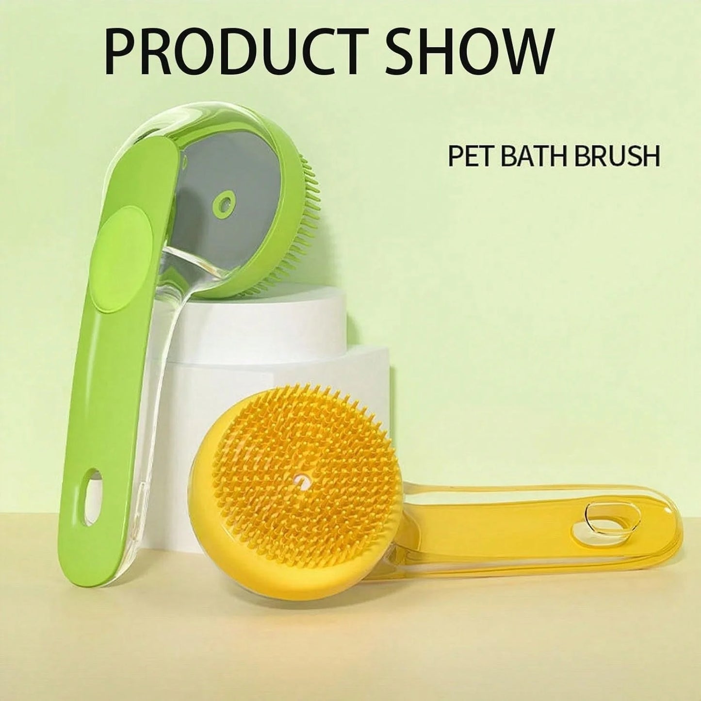 Pet Bath Brush With Soap Dispenser, Lettuce Pets Bath Brush, Lettuce Pets Bathing Brushs Dogs, Dog Pet Bathings Brushs With Soap