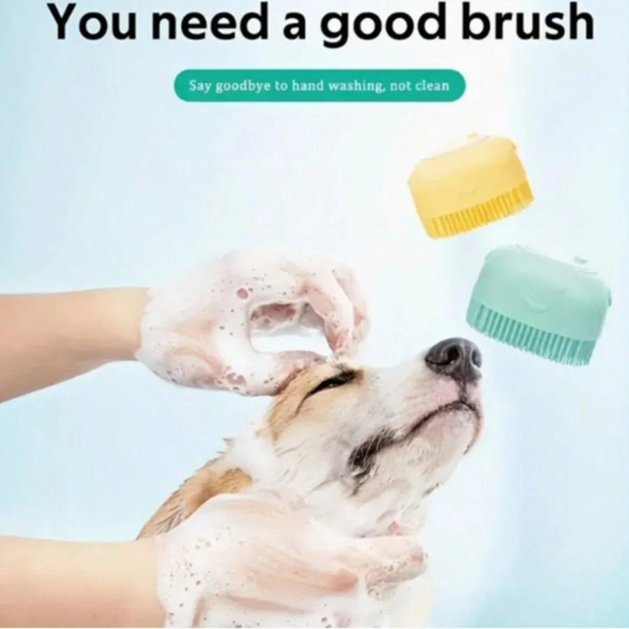 Pet Bath Brush With Soap Dispenser, Lettuce Pets Bath Brush, Lettuce Pets Bathing Brushs Dogs, Dog Pet Bathings Brushs With Soap