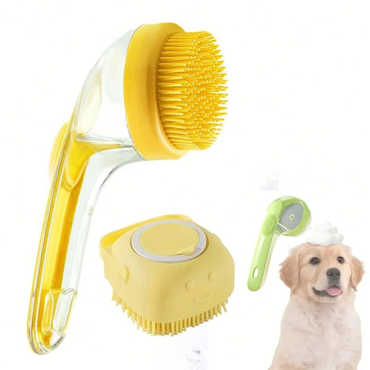 Pet Bath Brush With Soap Dispenser, Lettuce Pets Bath Brush, Lettuce Pets Bathing Brushs Dogs, Dog Pet Bathings Brushs With Soap