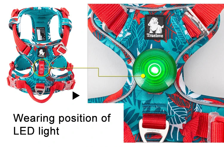 Truelove Pet Explosion-proof Dog Harness Camouflage Reflective Nylon Special Edition and Upgrade Version Easy to Adjust