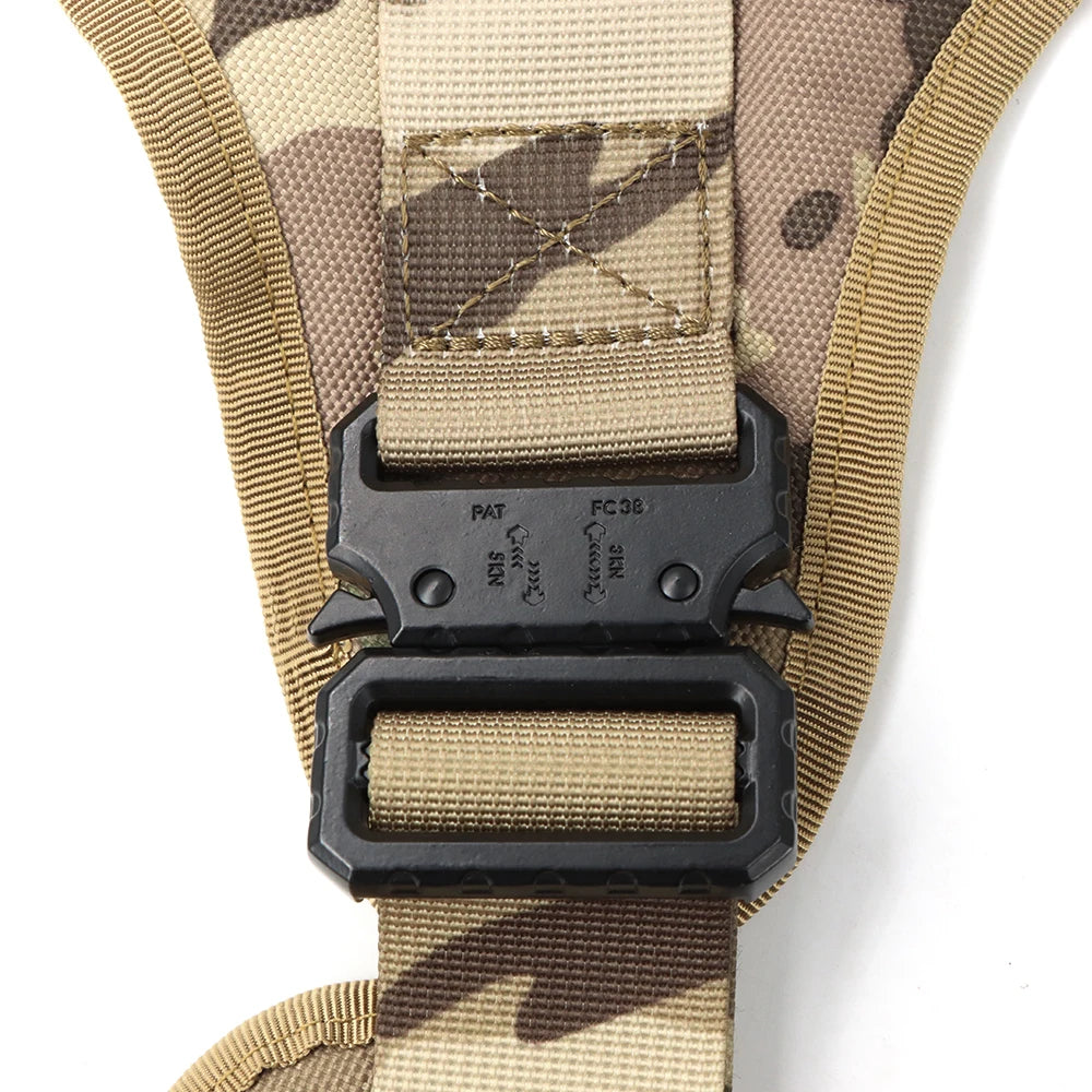 Tactical Dog Harness Leash Set for Large Dogs Military Harnesses for Training, Walking, Hunting, Pet Vest Handle No Pull, Malinois