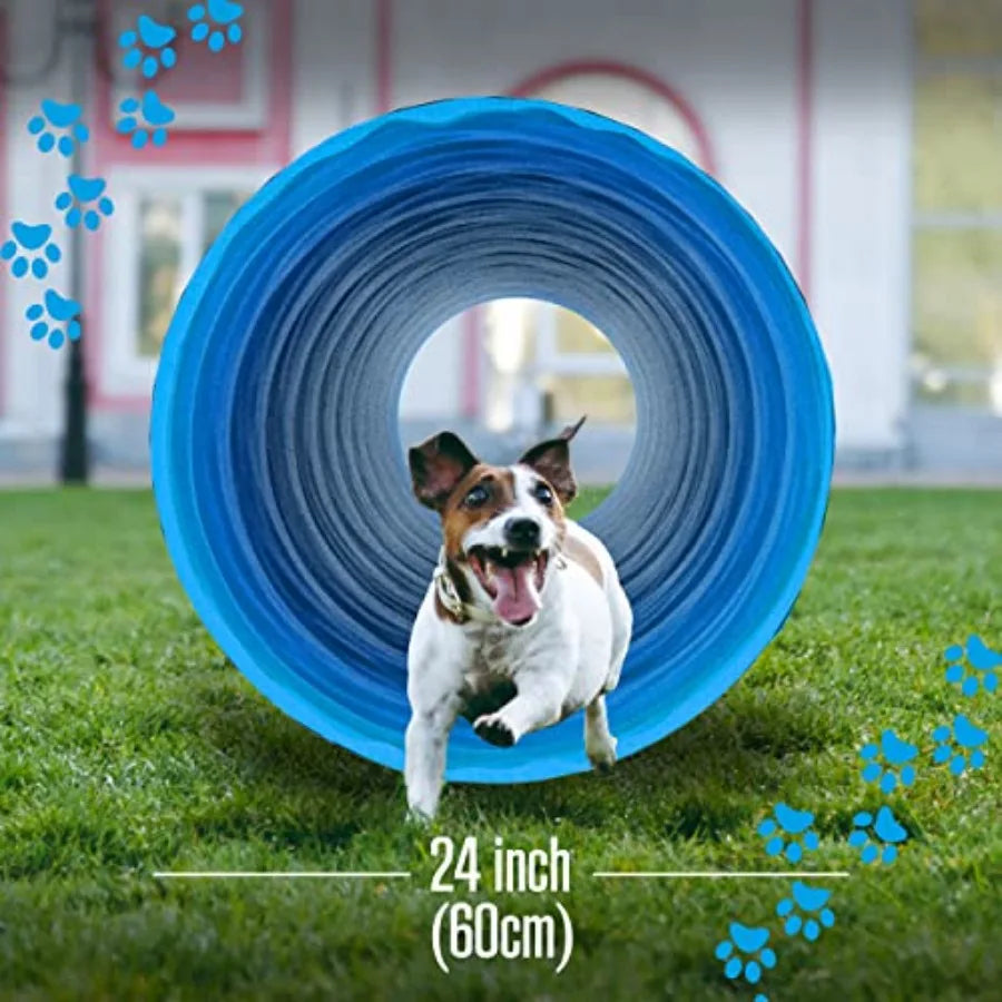 Dog Tunnel Dog Agility Tunnel Agility Equipment 18 Feet Puppy Obstacle Course Pet Playground Crawling Small Medium Large Indoor