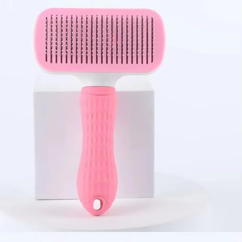 Pet One Button Self Cleaning Slicker Brush Automatic Hair Remover Comb Dog Cat Massage Needle Comb For Pet