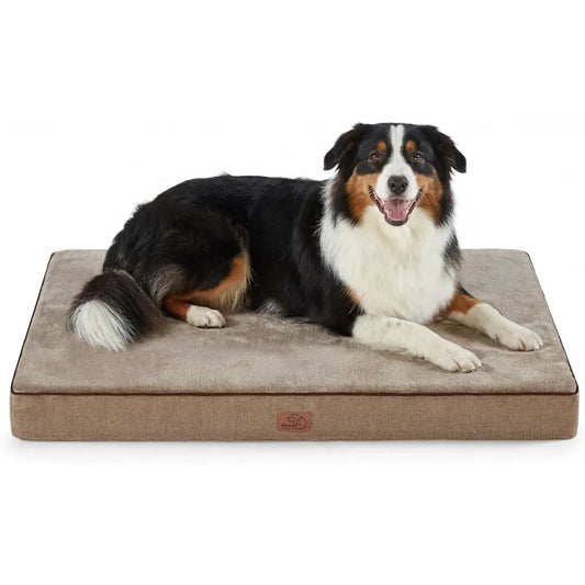 Bedsure Memory Foam Dog Crate Bed for Extra Large Dogs - XL Orthopedic Pet Beds with Removable Washable Cover and Nonskid Bottom