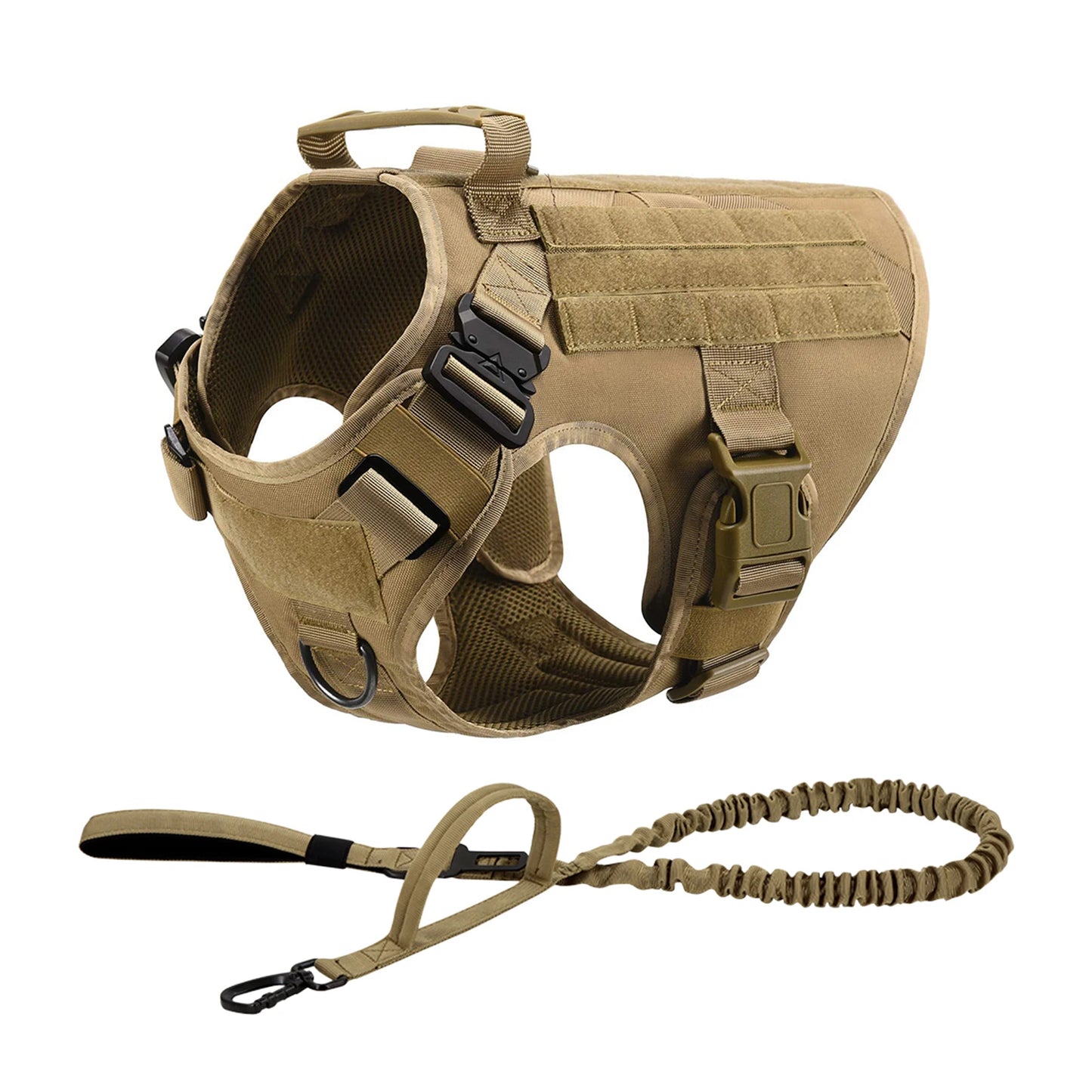 Tactical Dog Harness  Leash Molle Pouches For Medium Large Dogs, German Shepherd Training Walking Vest, Dog Harnesses