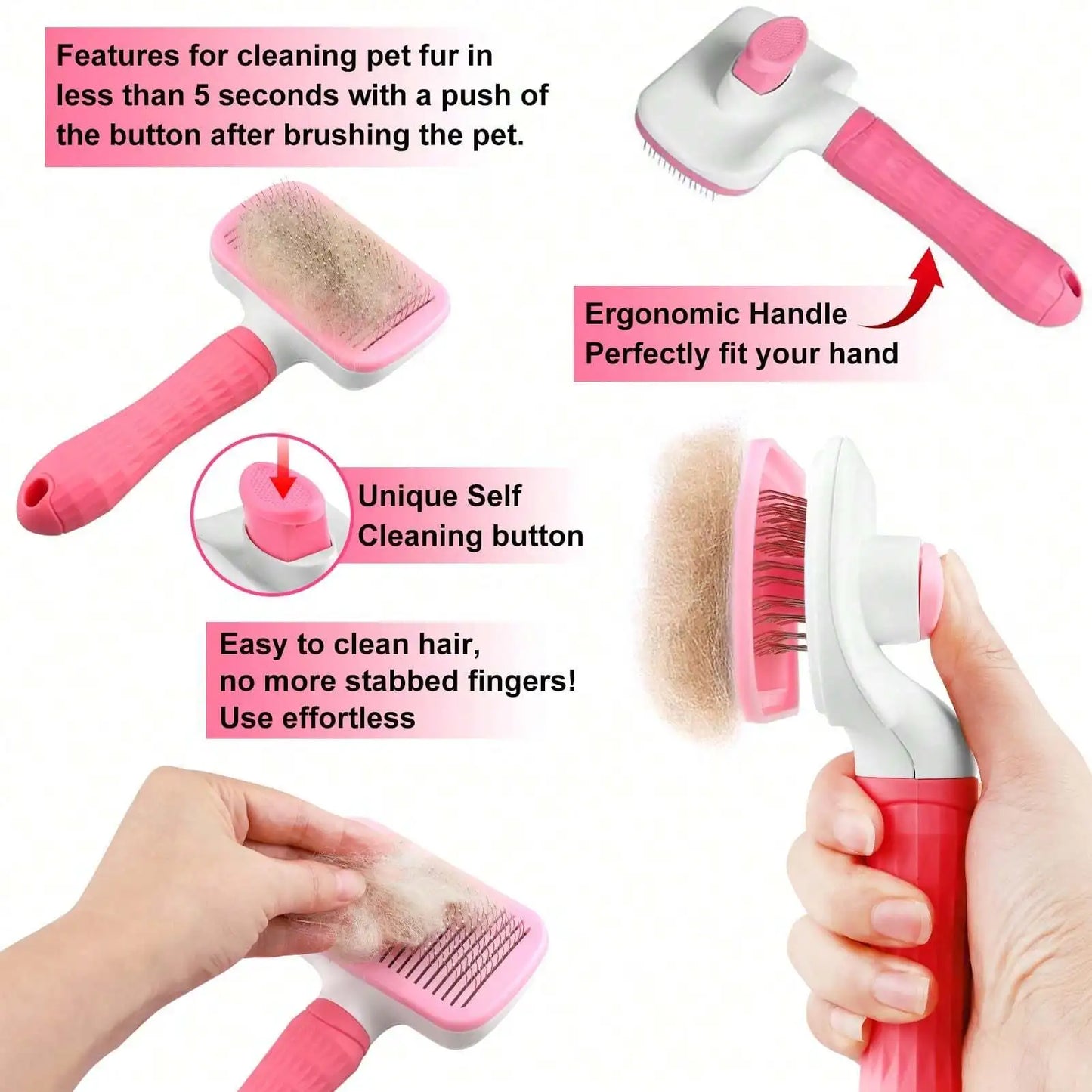1pc Pet Grooming Brush, Deshedding Tool For Dogs And Cats, One-Click Loose Undercoat Removal, Pet Grooming Tool