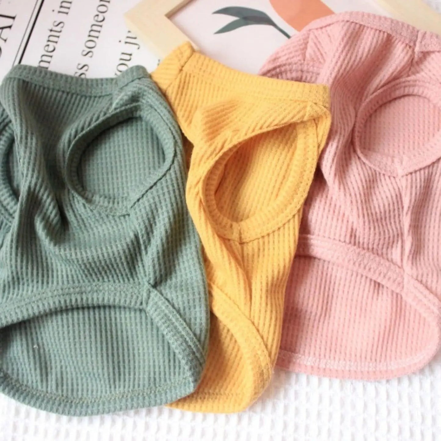 Cotton Dog Shirt Summer Lightweight Pet T-Shirts Soft Breathable Stretchy for Medium Small Dogs 3PCS