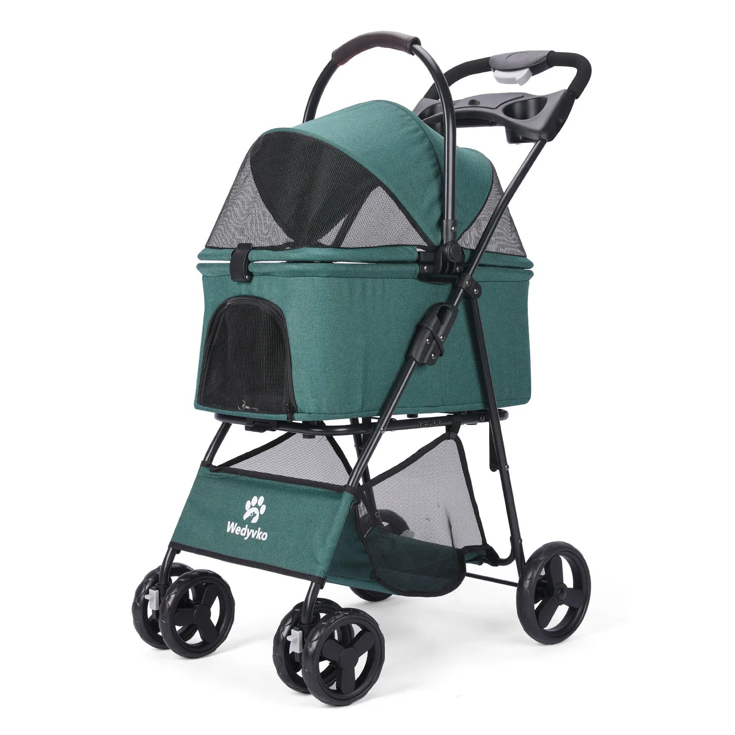 3 in 1 Pet Stroller with Removable Carrier, Folding Stroller for Small/Medium Dogs and Cats, Waterproof, All-Terrain, with Sun Shield