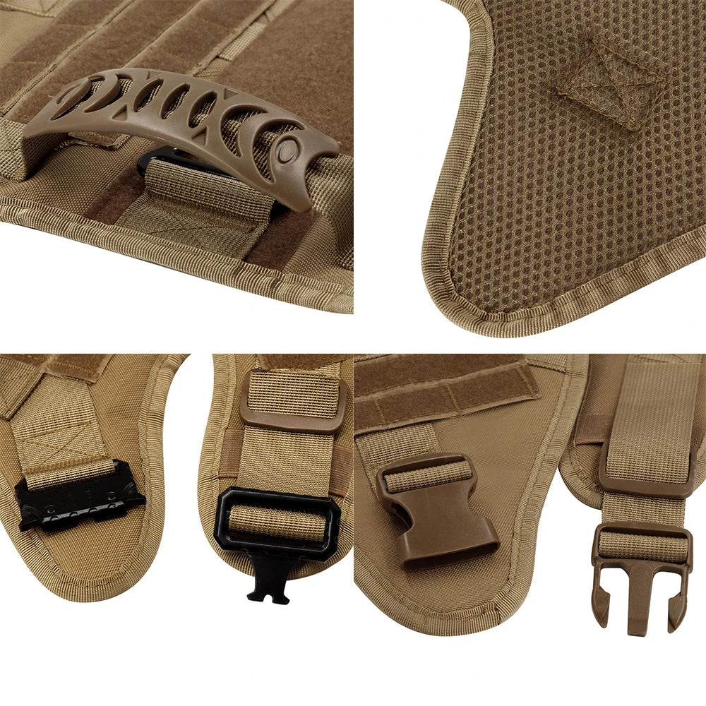 Tactical Dog Harness  Leash Molle Pouches For Medium Large Dogs, German Shepherd Training Walking Vest, Dog Harnesses