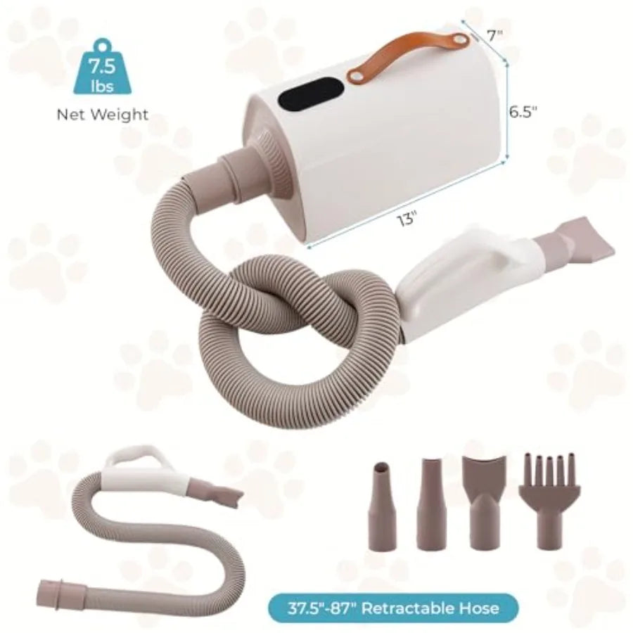 Tangkula Dog Dryer Pet Blow Dryer with Smart LED Touch Screen 4 Nozzles Adjustable Temperature and Airflow Negative Ion Function