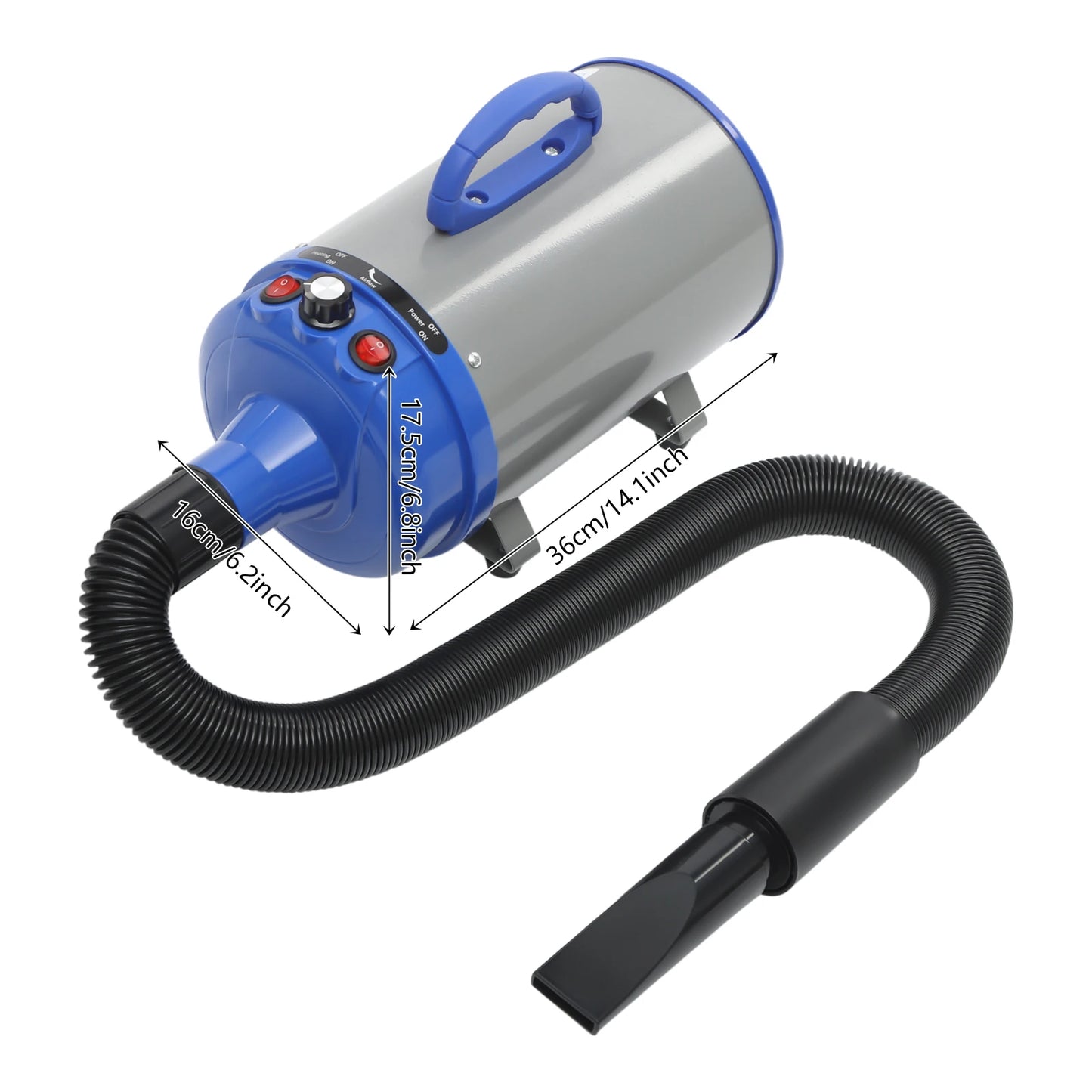 2200w Pet Hair Dryer, 55-70db Electric Dog and Cat Hair Dryer, Pet Dryer with 4 Nozzles
