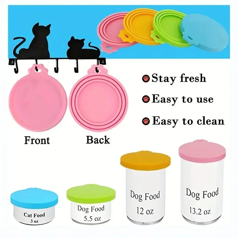 1 Reusable Silicone Pet Food Can Lid Bpa Free, Suitable For Most Sized Dog And Cat Cans - Keeps Food Fresh Prevents Bacterial Odors
