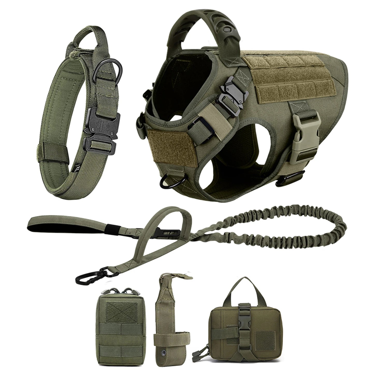 Large Dog Harness, Collar And Leash Set, German Shepherd, Malinois Training, Walking Vest For Medium Large Dogs