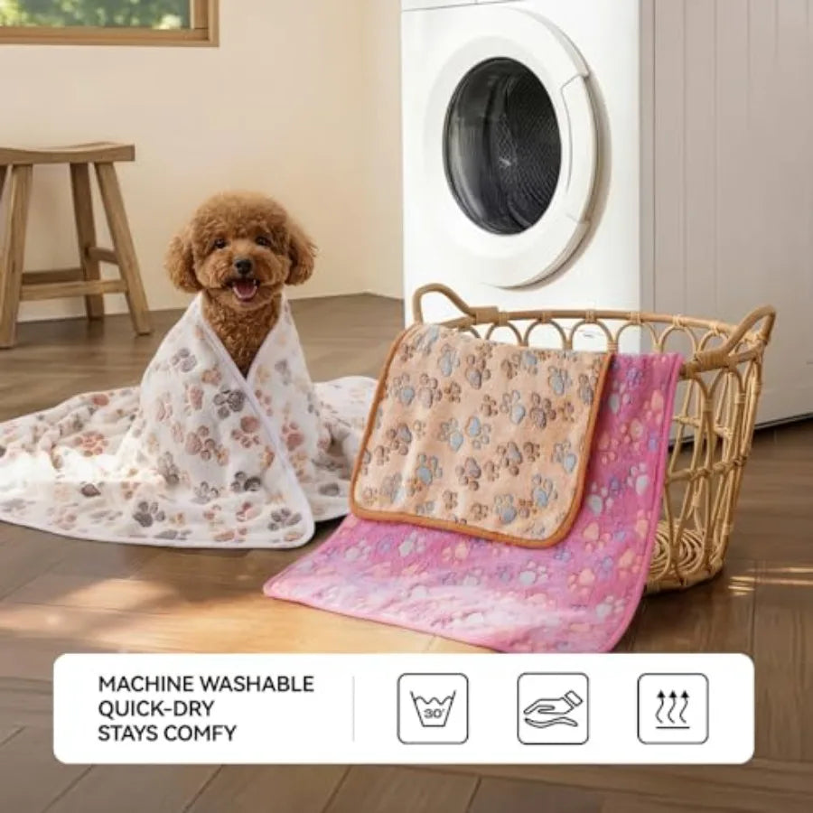 1 Pack 3 Blankets Super Soft Fluffy Premium Fleece Blankets for Puppy Cat Pet Blanket Flannel Throw Warm Sleep