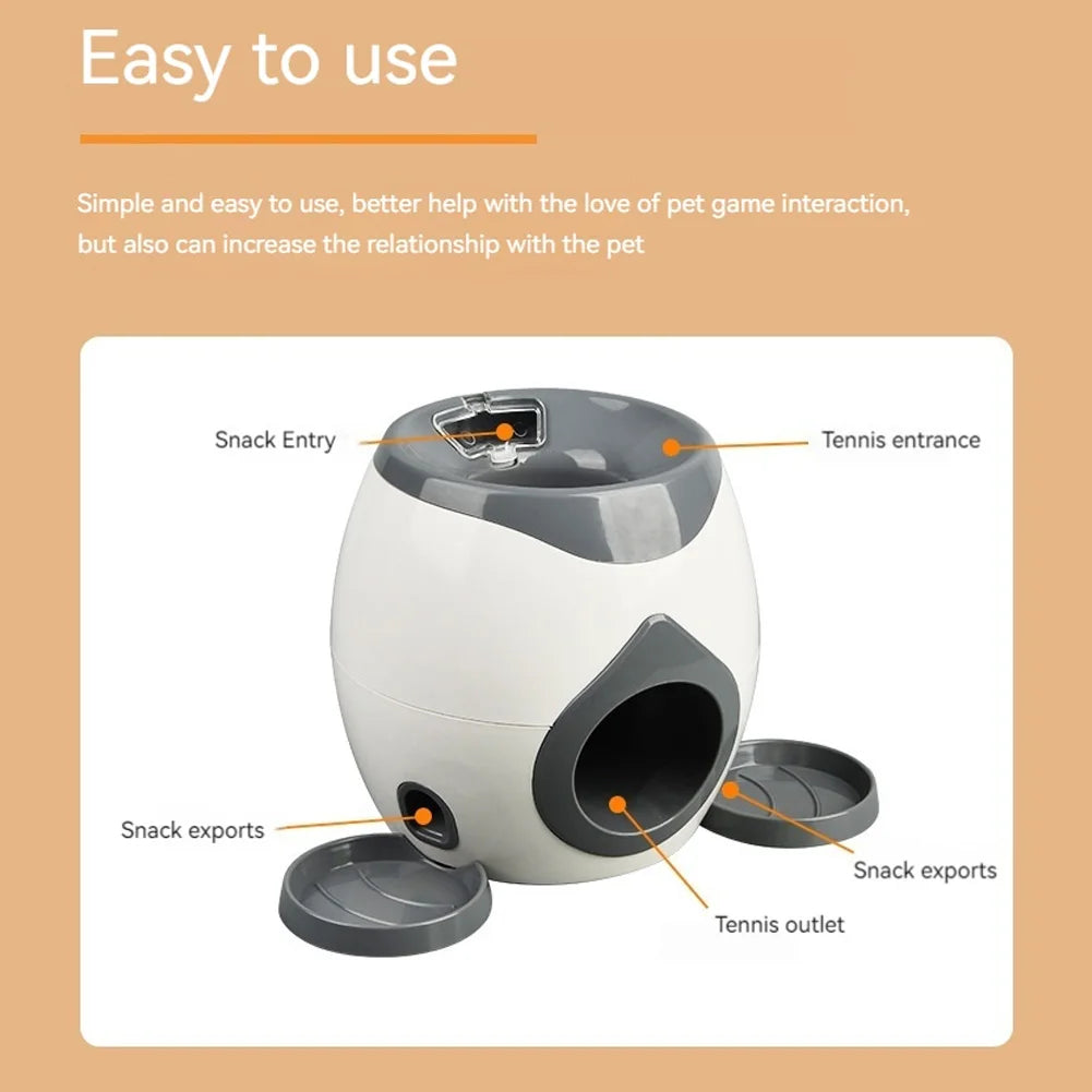 Automatic Dog Ball Launcher Dogs Tennis Food Reward Machine Interactive Dog Balls Thrower Slow Feeder for Small and Medium Dogs