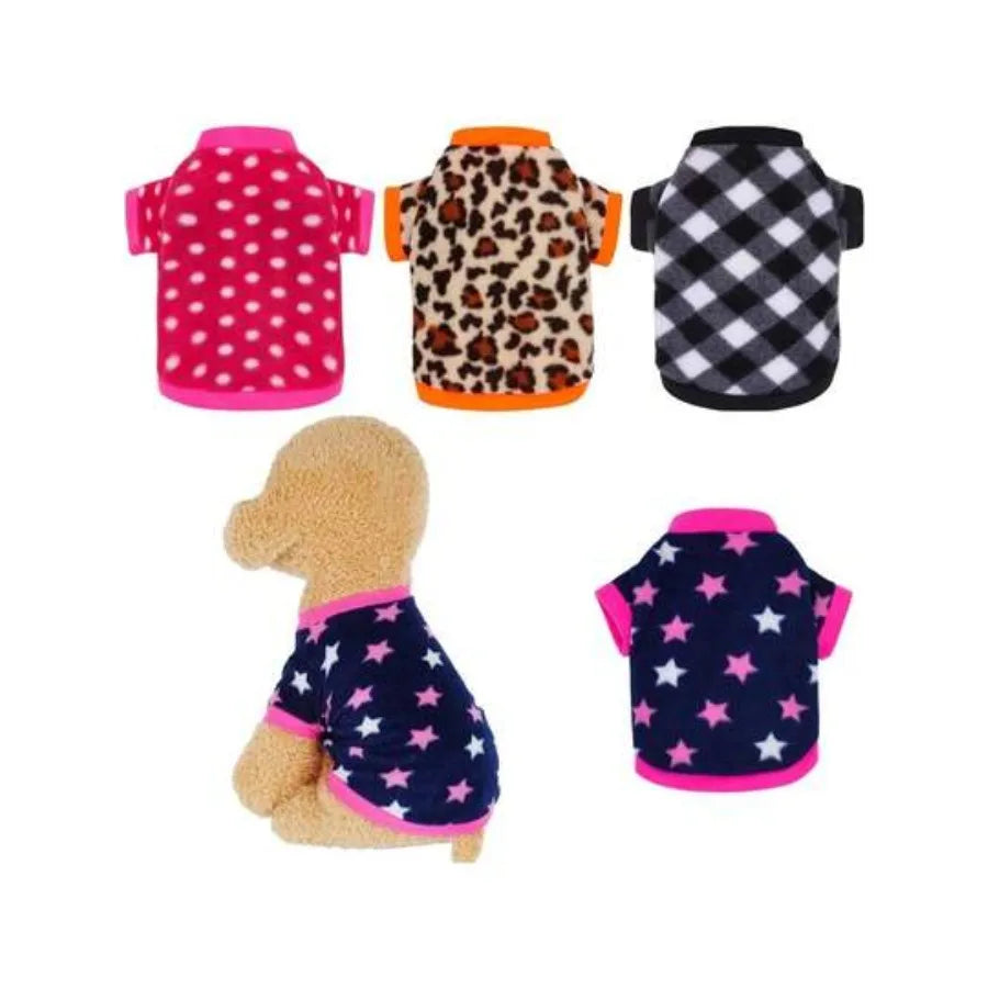 4 Pieces Dog Fleece Sweaters Puppy Warm Sweatshirt Soft Fleece Dog Pajamas Puppy Clothes Winter Outfits For Small Dogs