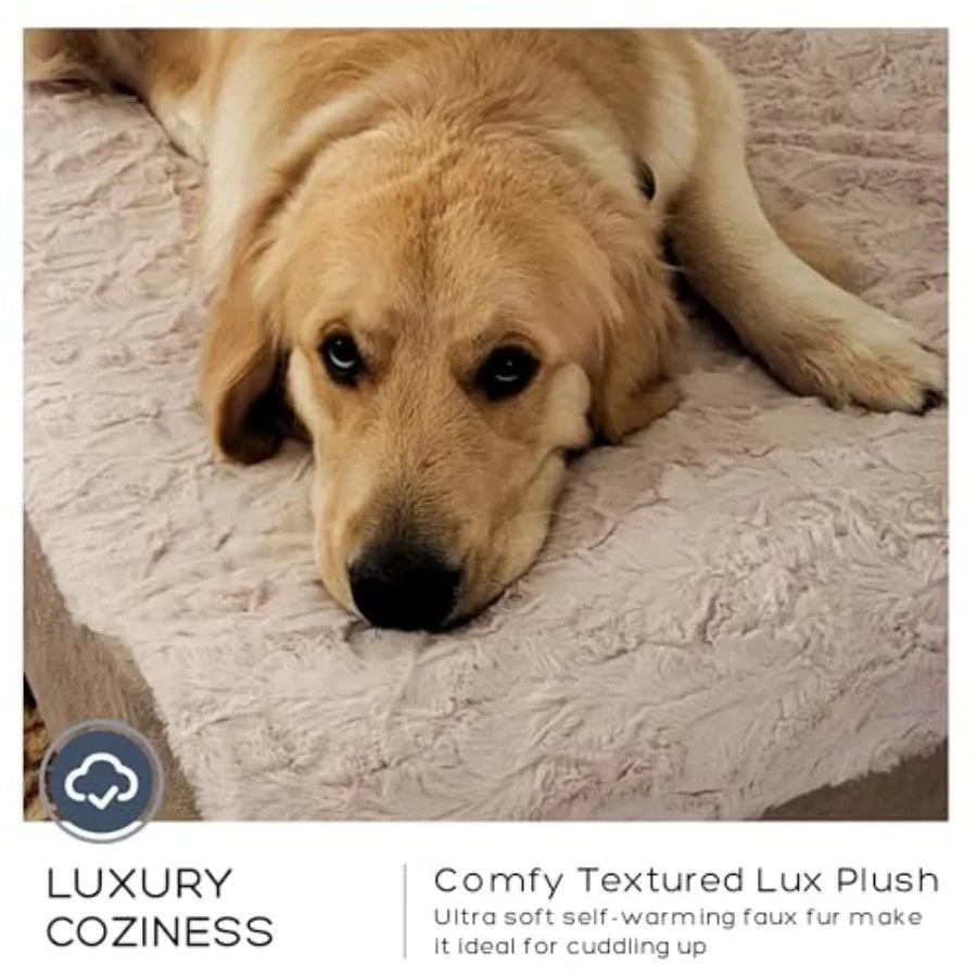 Jumbo Orthopedic Dog Bed for Large Dogs - 7-inch Thick Memory Foam Dog Bed with Pillow Removable Cover Machine Washable