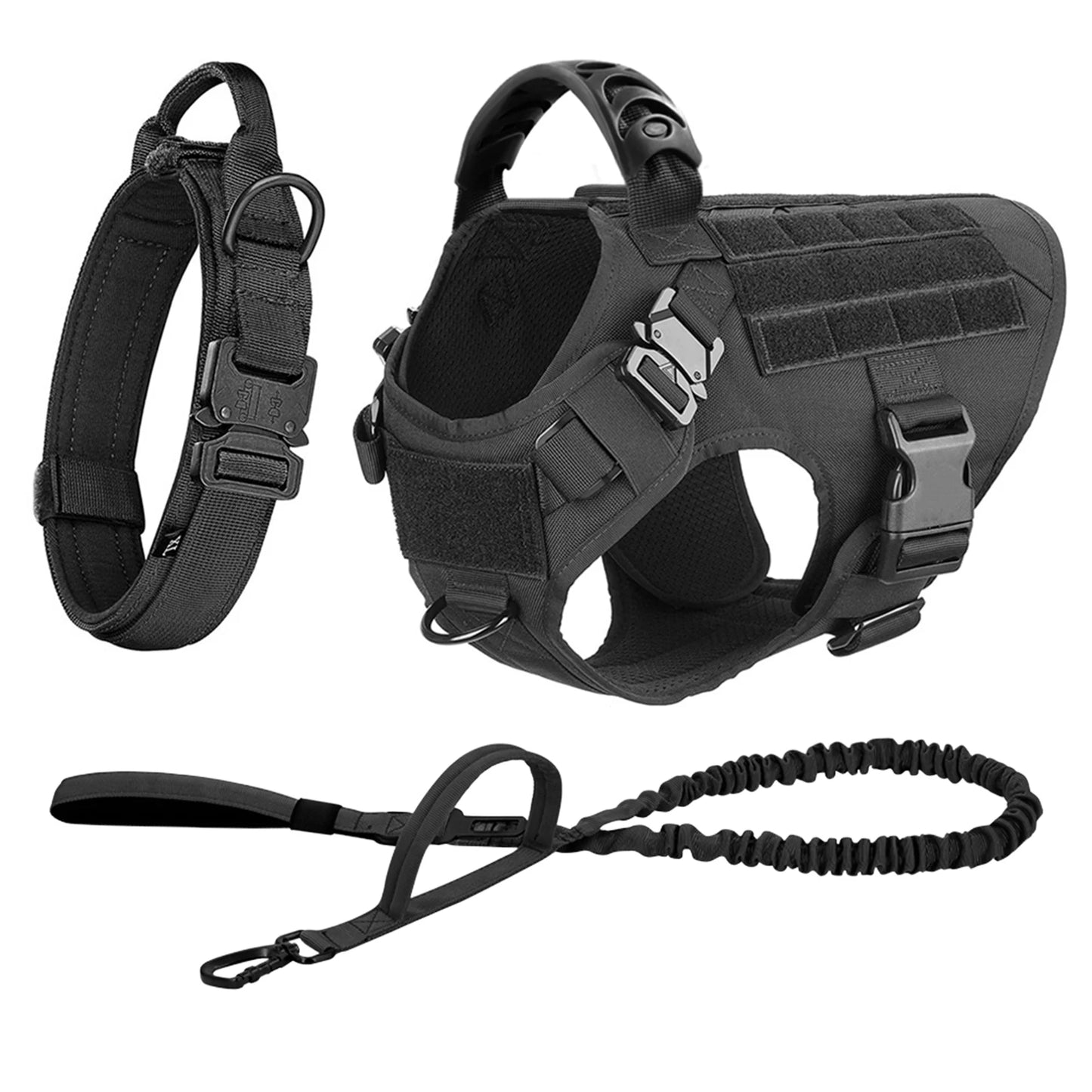 Large Dog Harness, Collar And Leash Set, German Shepherd, Malinois Training, Walking Vest For Medium Large Dogs