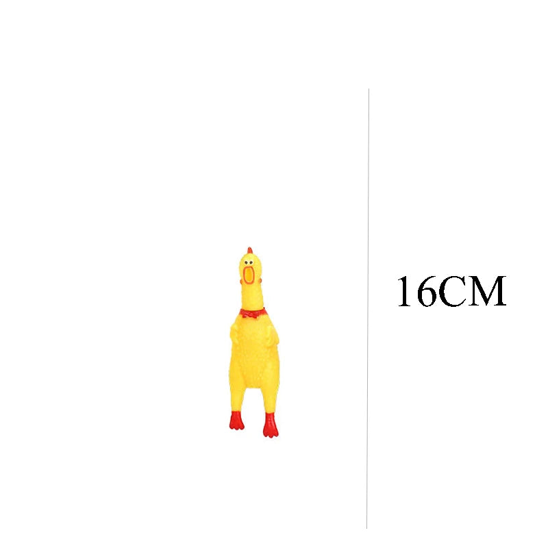 Squeaky Screaming Chicken Pet Toy Funny Molar Chew Rubber Toy Small Large Dog Pet Squeaker Chew Toys Funny Chicken Puppy 1 pcs