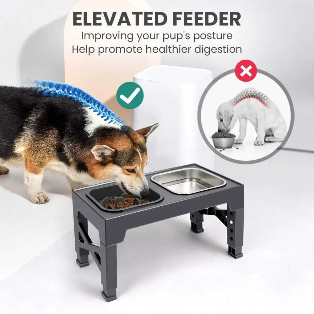 Dog Bowl Dog SuppliesElevated Dog Lover And Dog Mom Love Bowls, With Slow Feeder Bowl And Stainless Steel Dog Lover And Dog Mom