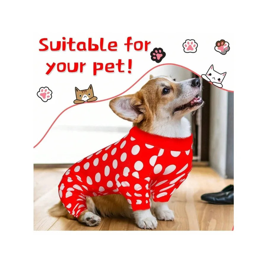3 Pieces Dog Pajamas Puppy Soft Pets Clothes Dog Jumpsuit For Small Medium Large Pets Cute Apparel Bodysuits