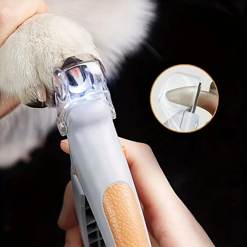 1pc LED Pet Nail Clipper For Easy And Safe Dog And Cat Paw Grooming，Nail clippers with lights, cats, dogs