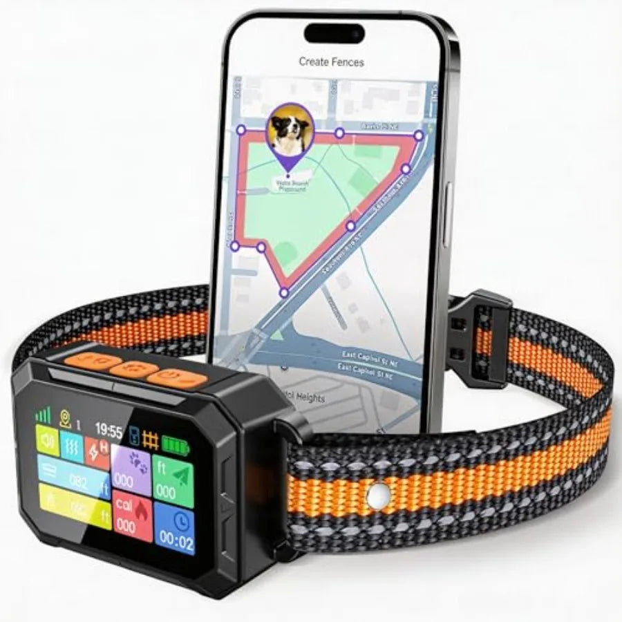 Outdoor GPS Wireless Dog Fence for Dogs 10+ Lbs Waterproof LCD Collar with Beep/Vibration/Correction Early Alert Band Customiza
