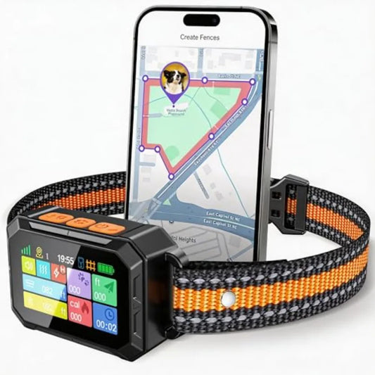 Outdoor GPS Wireless Dog Fence for Dogs 10+ Lbs Waterproof LCD Collar with Beep/Vibration/Correction Early Alert Band Customiza