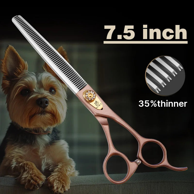 Fenice High-grade 7.5inch JP440C Steel Specials pet grooming thinner scissors Thinning