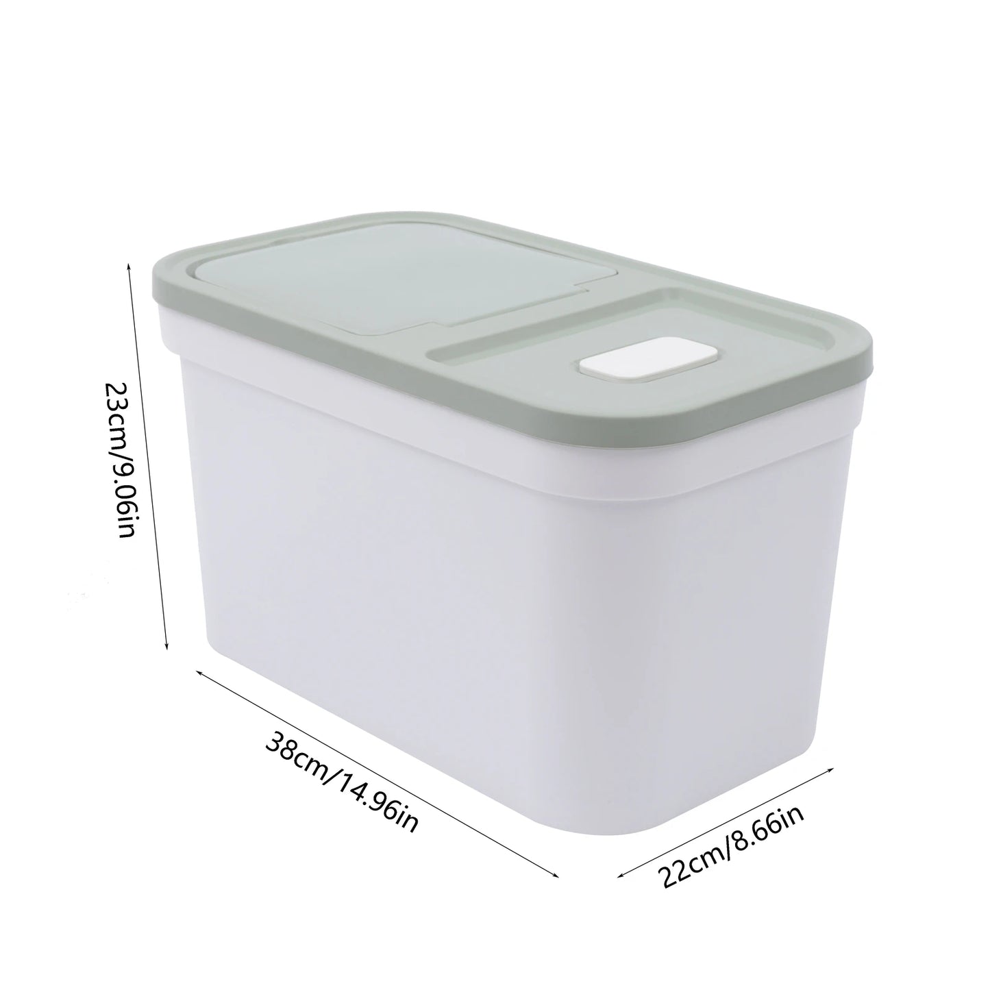 Airtight Rice Storage Container 22 Lbs Food-Grade PP Grain Dispenser with Measuring Cup for Rice Beans Flour & Dry Food