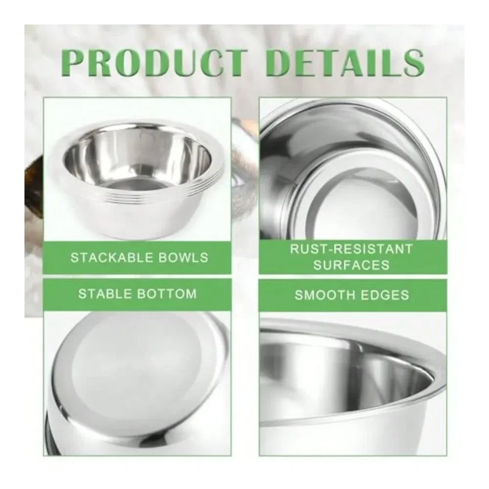 4 Pack Stainless Steel Dog Bowls 8 Inch Basic Metal Dog Bowls Food And Water Dish For Small Large Dogs