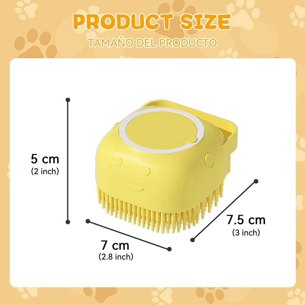 Dog Bath Brush Silicone Pet Shampoo Brush Soap Dog Scrubber Cat Massage Grooming Wash Soft Rubber Puppy Clean Brush
