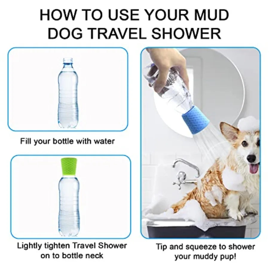 Silicone Dogs Shower Sprayer Head Attachment - Pet Shower Cap Sprinkler Portable Outdoor Shower Heads for Camping, Hiking, Beac