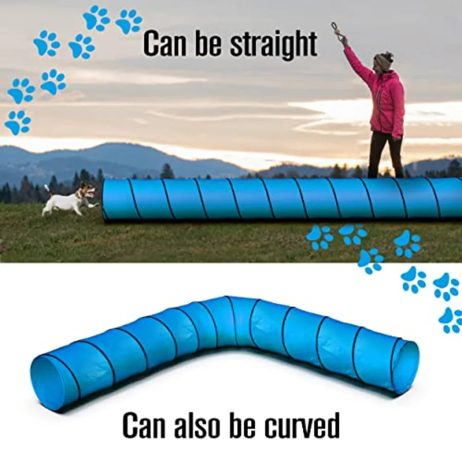 Dog Tunnel Dog Agility Tunnel Agility Equipment 18 Feet Puppy Obstacle Course Pet Playground Crawling Small Medium Large Indoor