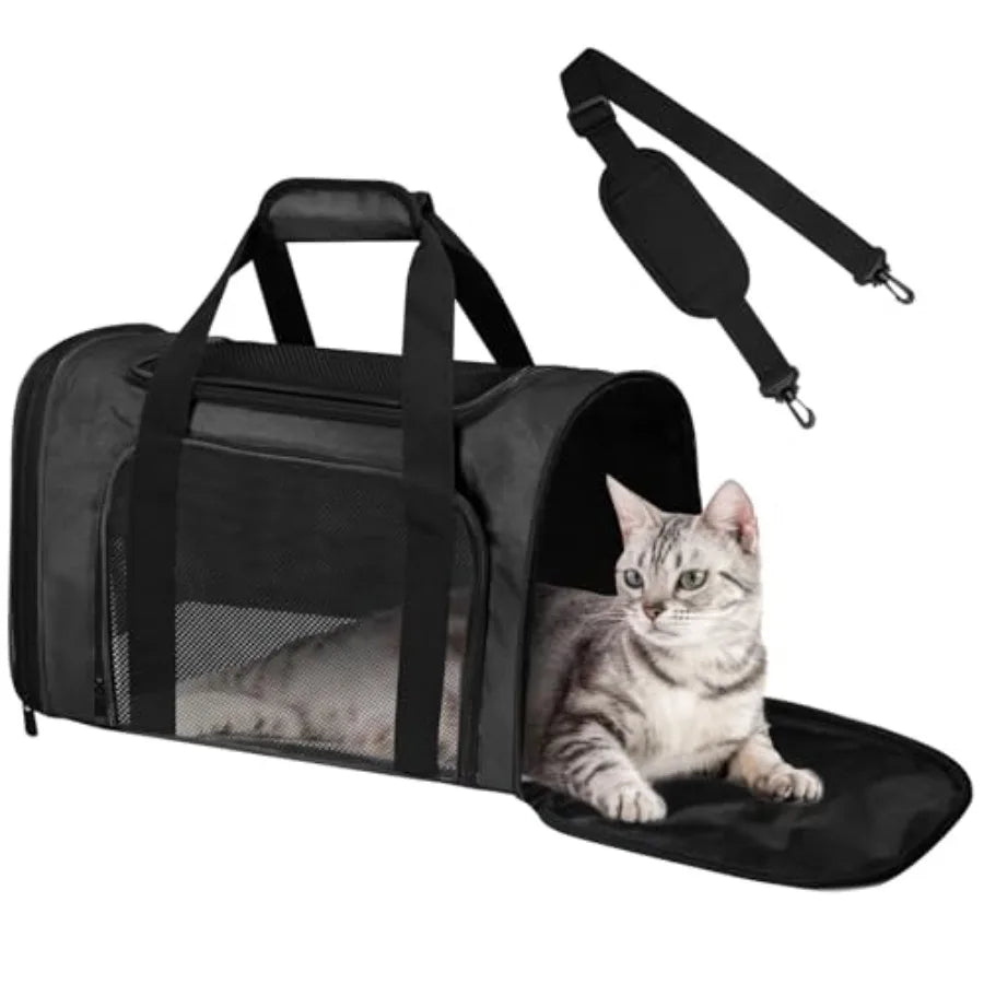 Soft Cat Carrier for Pets Up to 25 Lbs Travel Bag with Padded Shoulder Strap Soft-Sided Pet Dog Carrier for Small Dogs Puppy