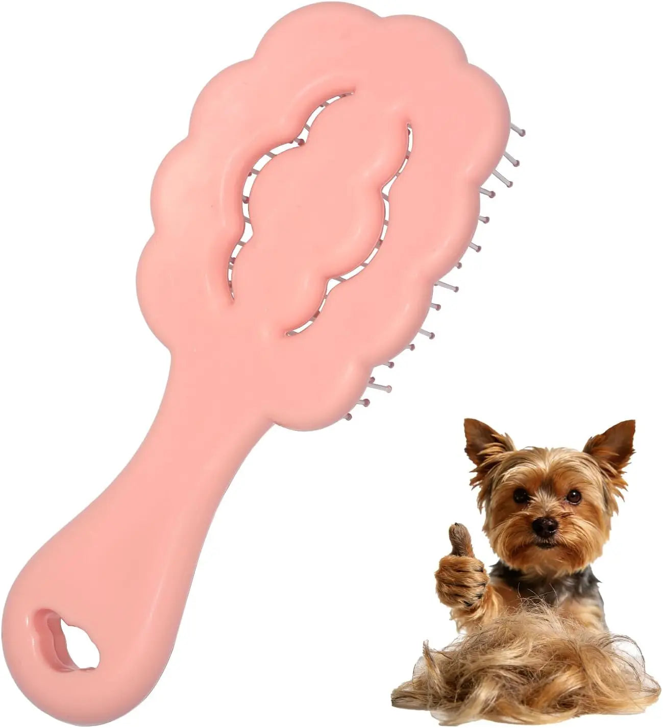 Cloud Shape Small Dog Grooming Brush for Shih Tzus, Yorkies, Maltipoos - Pink