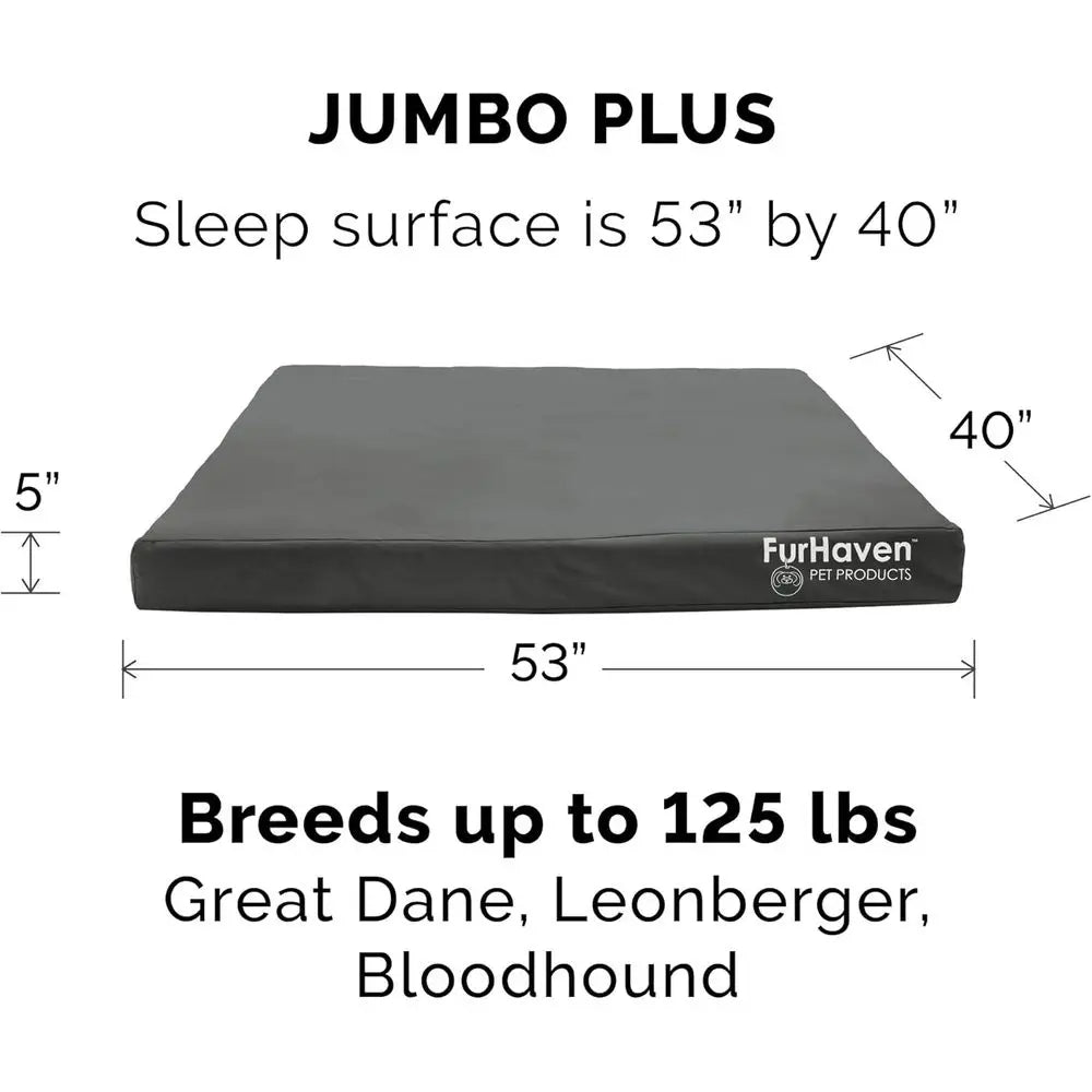 Water-Resistant Orthopedic Dog Bed or Large Dogs w/ Removable Washable Cover, or Dogs Up to 125 lbs - Indoor/Outdoor Logo Print