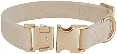 Adjustable Soft Corduroy Collar & Leash Set for Small Dogs – Durable Dog Collars with Metal Buckle