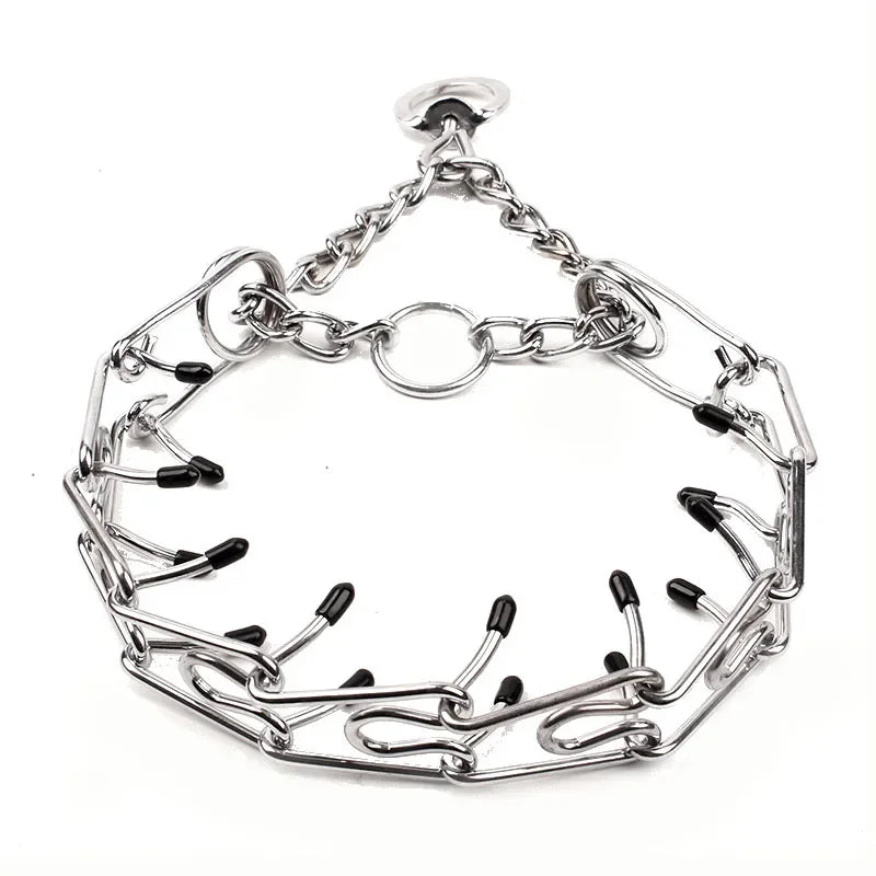 Effective Pinch Dog Training Collar With Comfort Rubber Tips Safe Adjustable Detachable Stainless Steel Pet Prong Collar