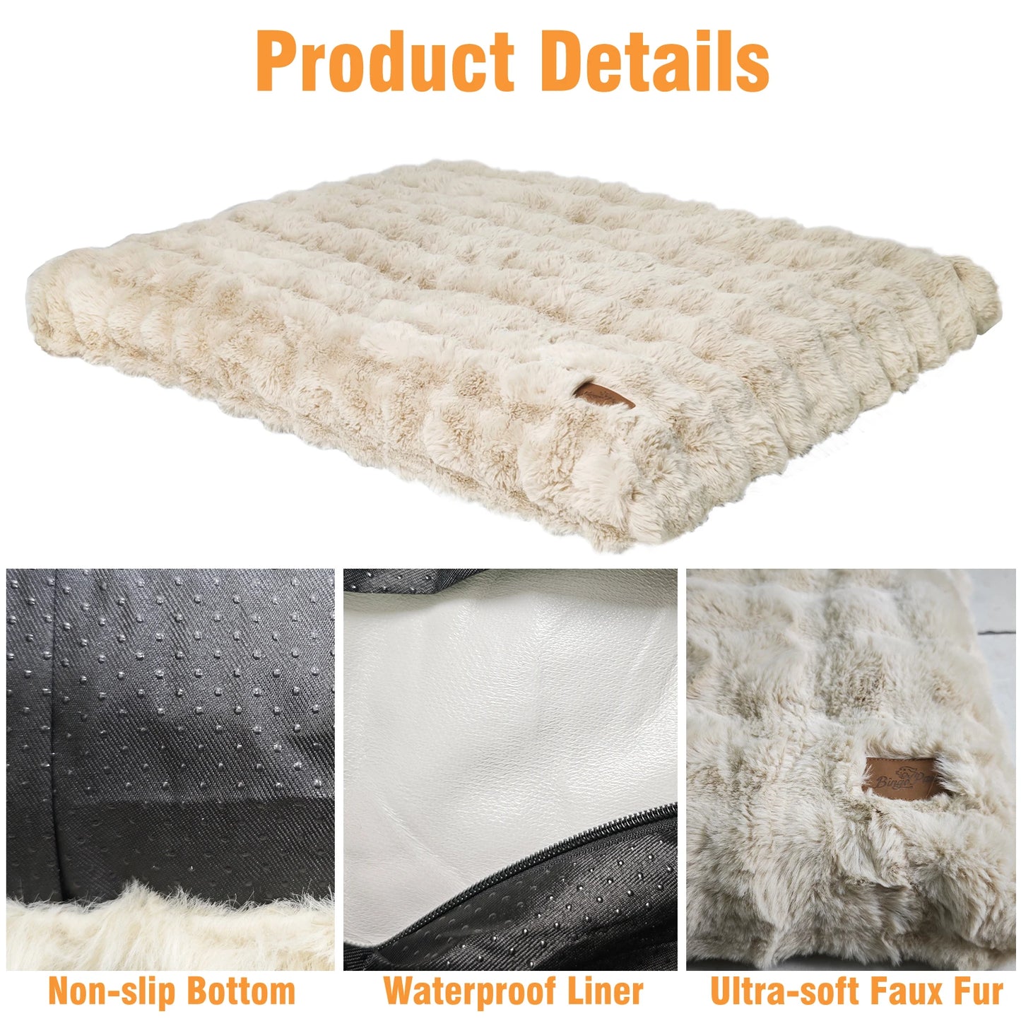 Ultra Plush Dog Bed Soft Pet Cushion Large Dog Crate Puppy Mattress Washable Mat