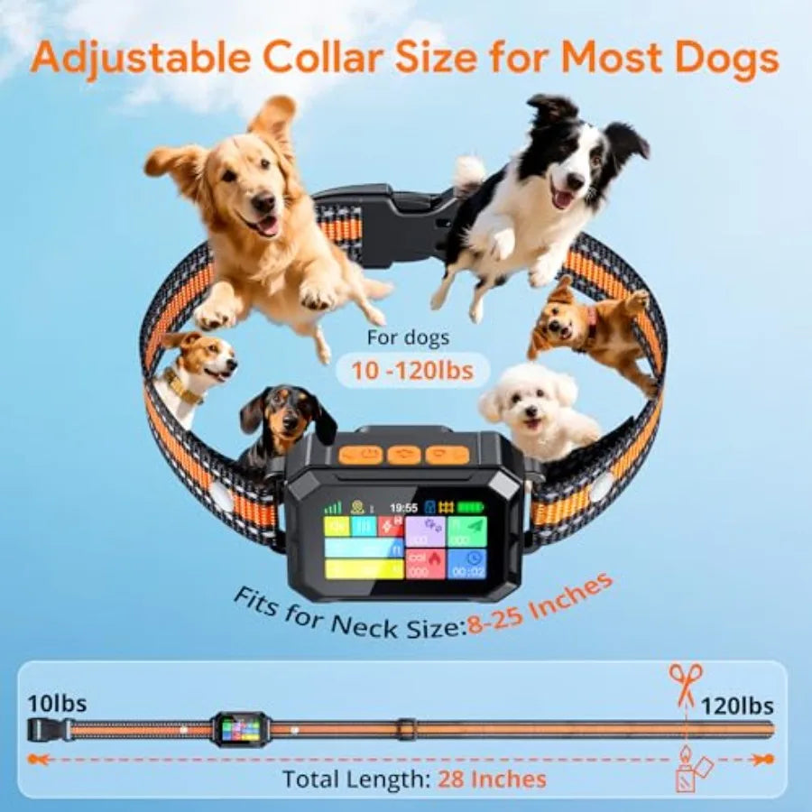 Outdoor GPS Wireless Dog Fence for Dogs 10+ Lbs Waterproof LCD Collar with Beep/Vibration/Correction Early Alert Band Customiza