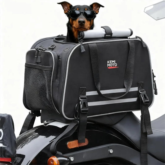 Motorcycle Dog Carrier Expandable, Airline Approved Pet Carrier for Small Dogs & Cats Under 17 lbs, Soft-Sided Travel Bag